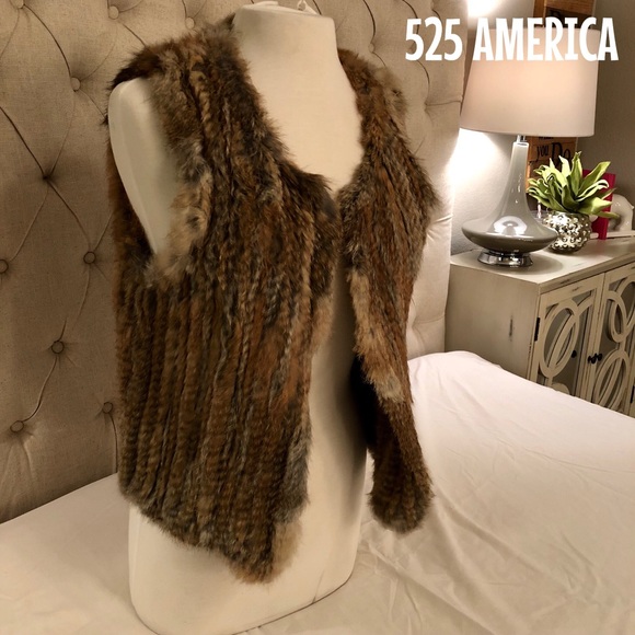 Authentic Rabbit Fur Cropped Vest - Picture 1 of 8